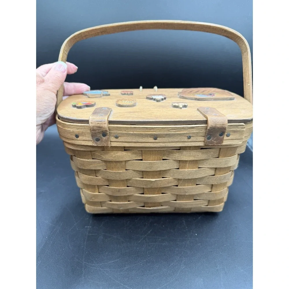 Longaberger 1984 Small Purse Basket 👜🧺 w/ Protector & Basket Accents on Lid